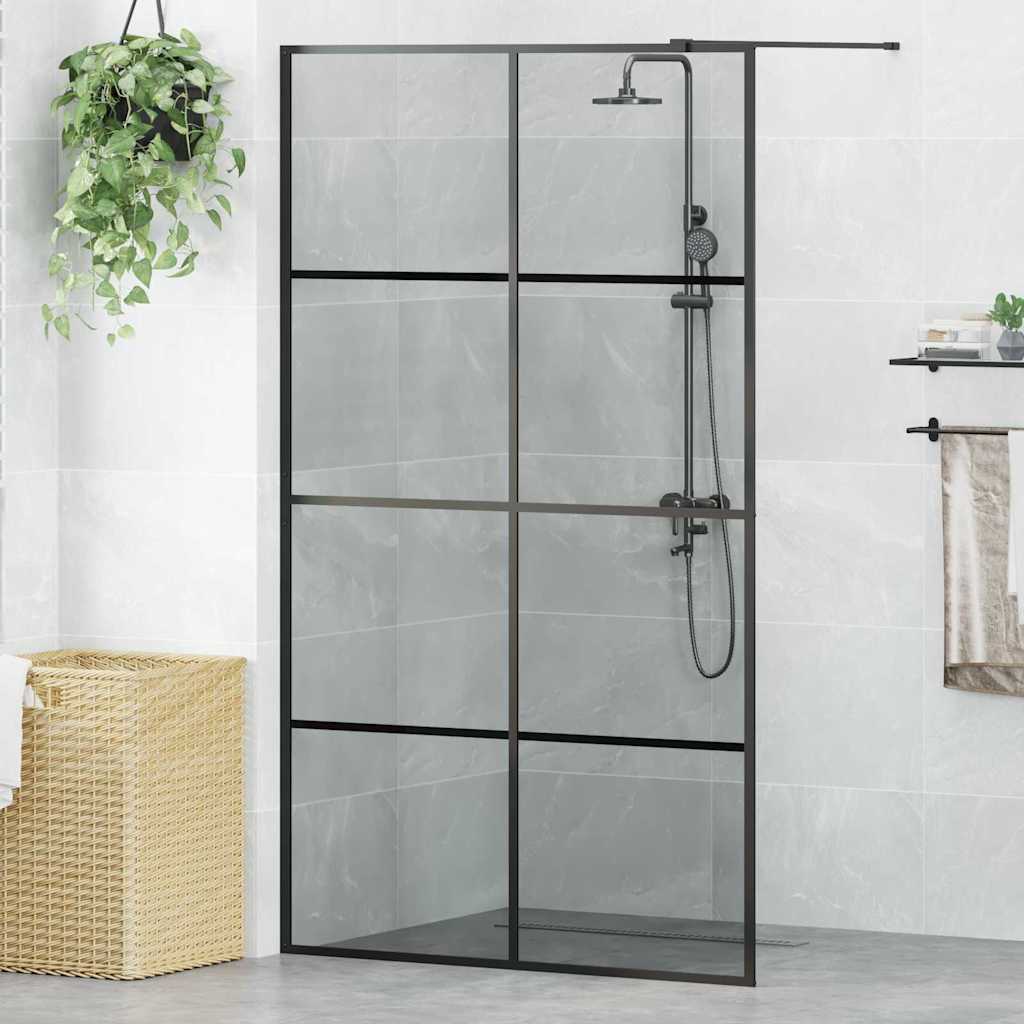vidaXL Ściana prysznicowa typu walk-in Czarny 115 x 195 cm