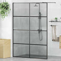 vidaXL Ściana prysznicowa typu walk-in Czarny 140 x 195 cm