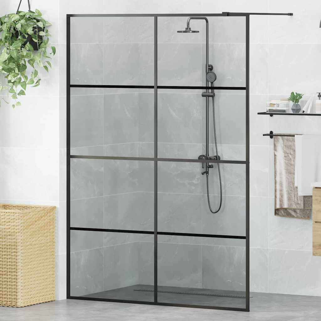 vidaXL Ściana prysznicowa typu walk-in Czarny 140 x 195 cm