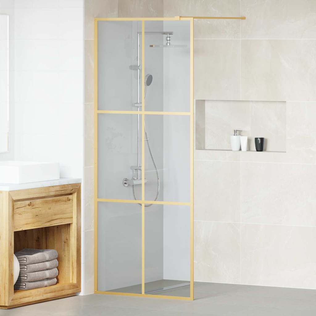 vidaXL Ściana prysznicowa typu walk-in złoty 80 x 195 cm