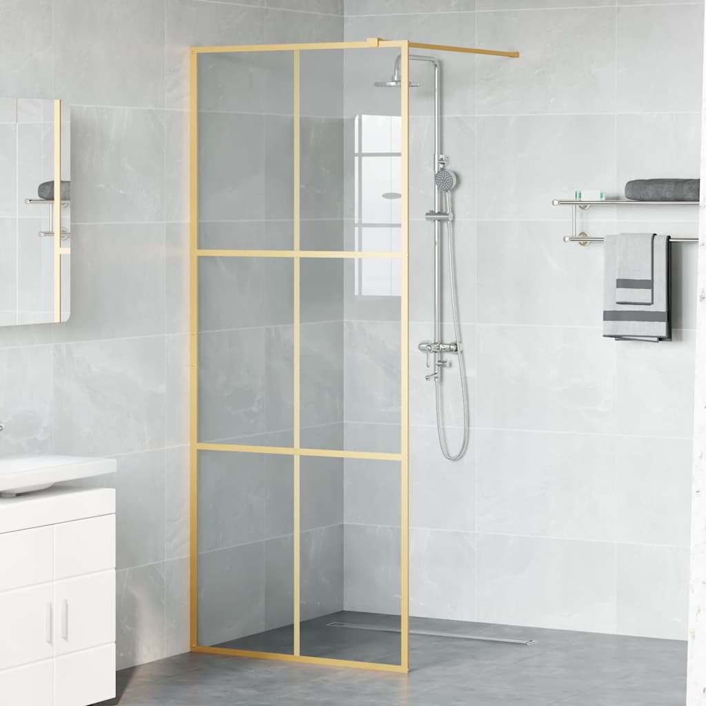 vidaXL Ściana prysznicowa typu walk-in złoty 80 x 195 cm