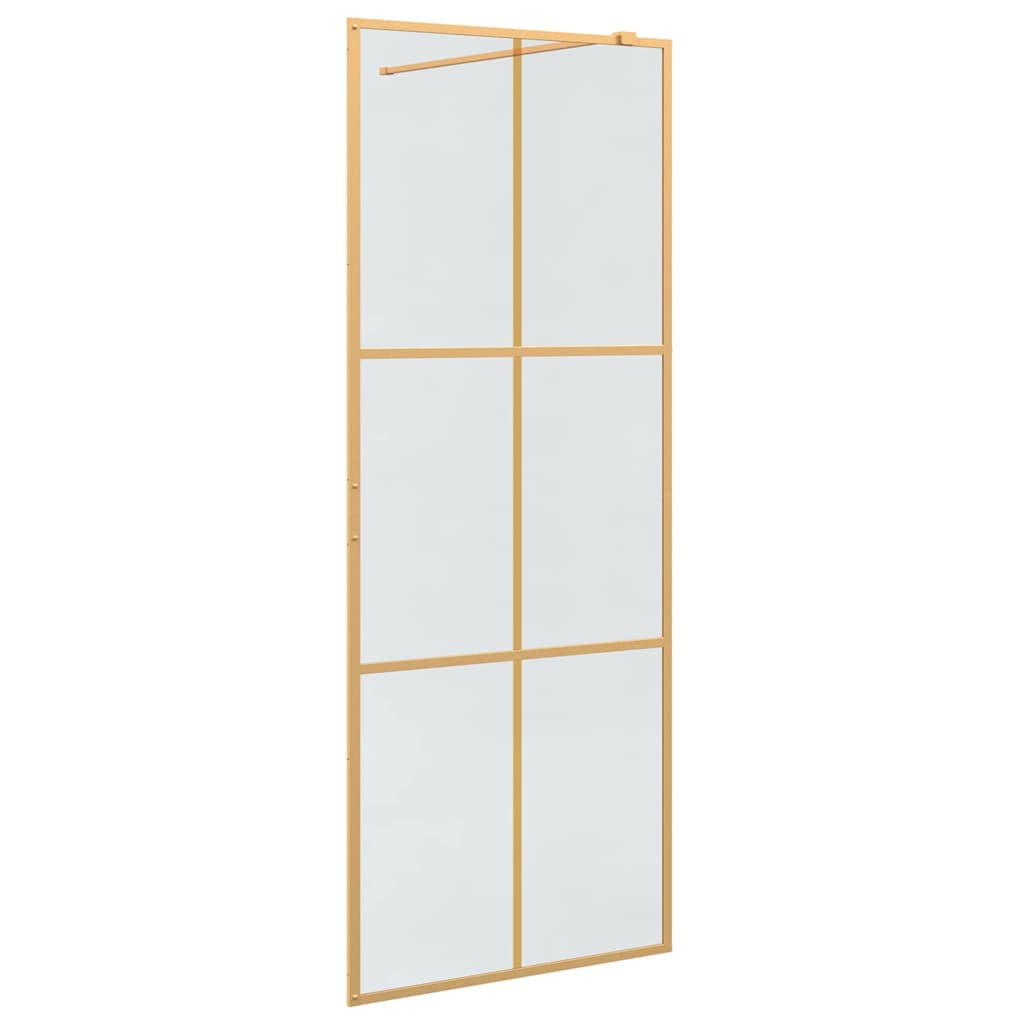 vidaXL Ściana prysznicowa typu walk-in złoty 80 x 195 cm