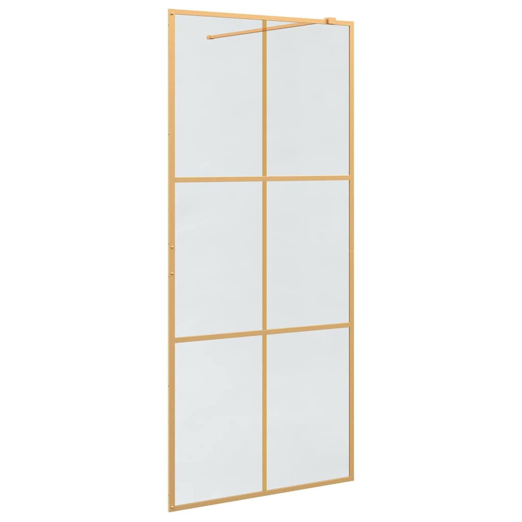 vidaXL Ściana prysznicowa typu walk-in złoty 90 x 195 cm