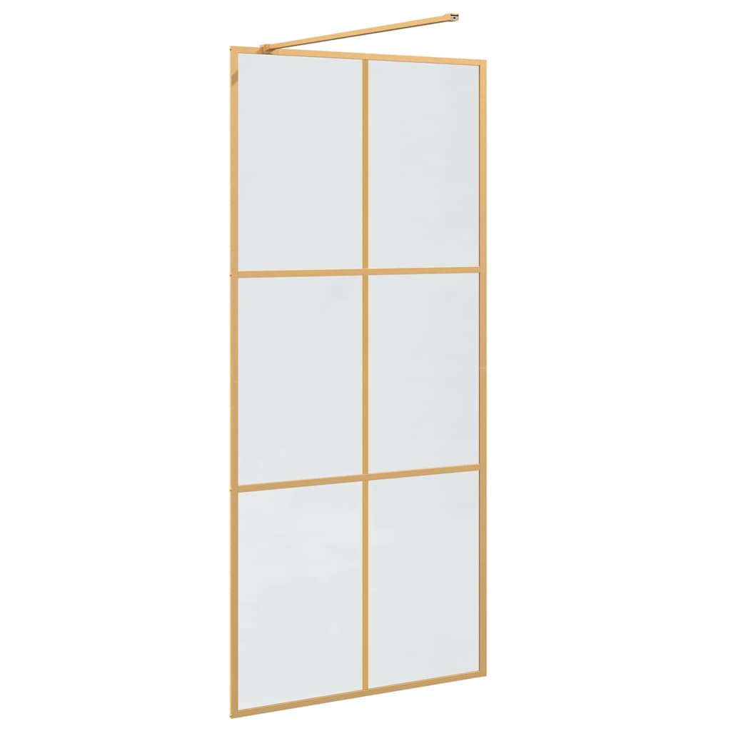vidaXL Ściana prysznicowa typu walk-in złoty 90 x 195 cm