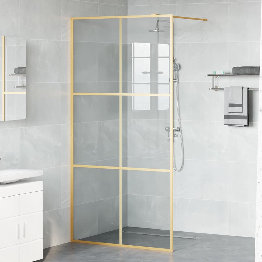 vidaXL Ściana prysznicowa typu walk-in złoty 100 x 195 cm