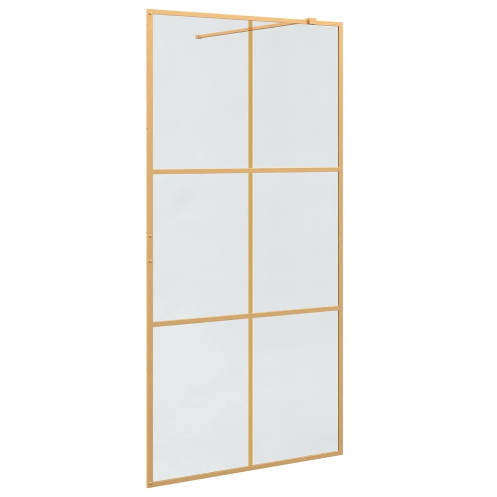 vidaXL Ściana prysznicowa typu walk-in złoty 100 x 195 cm