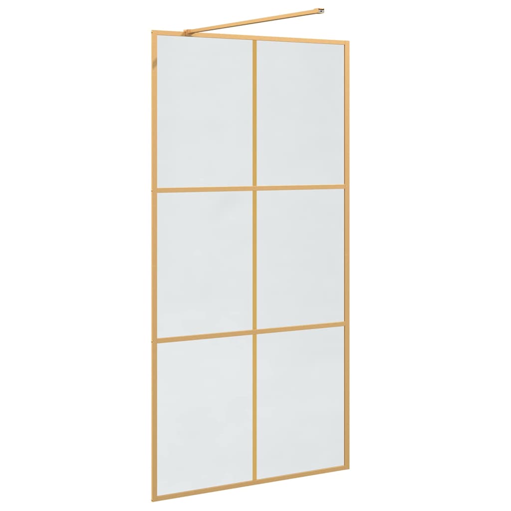 vidaXL Ściana prysznicowa typu walk-in złoty 100 x 195 cm