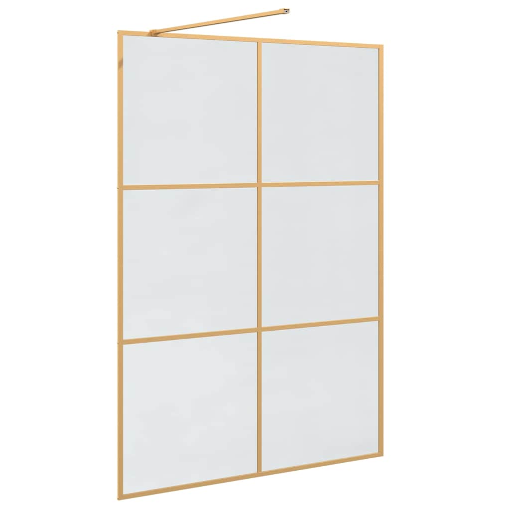 vidaXL Ściana prysznicowa typu walk-in złoty 140 x 195 cm