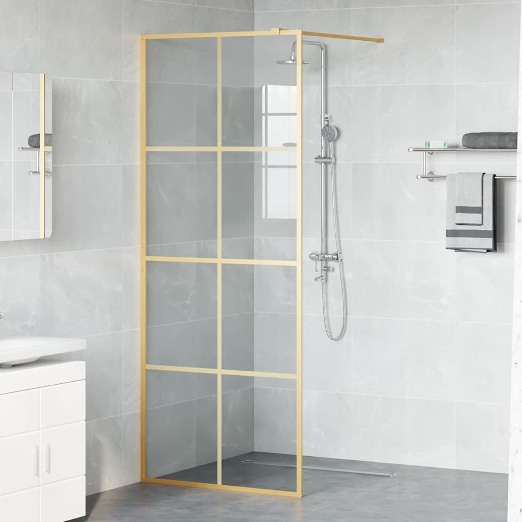 vidaXL Ściana prysznicowa typu walk-in złoty 80 x 195 cm