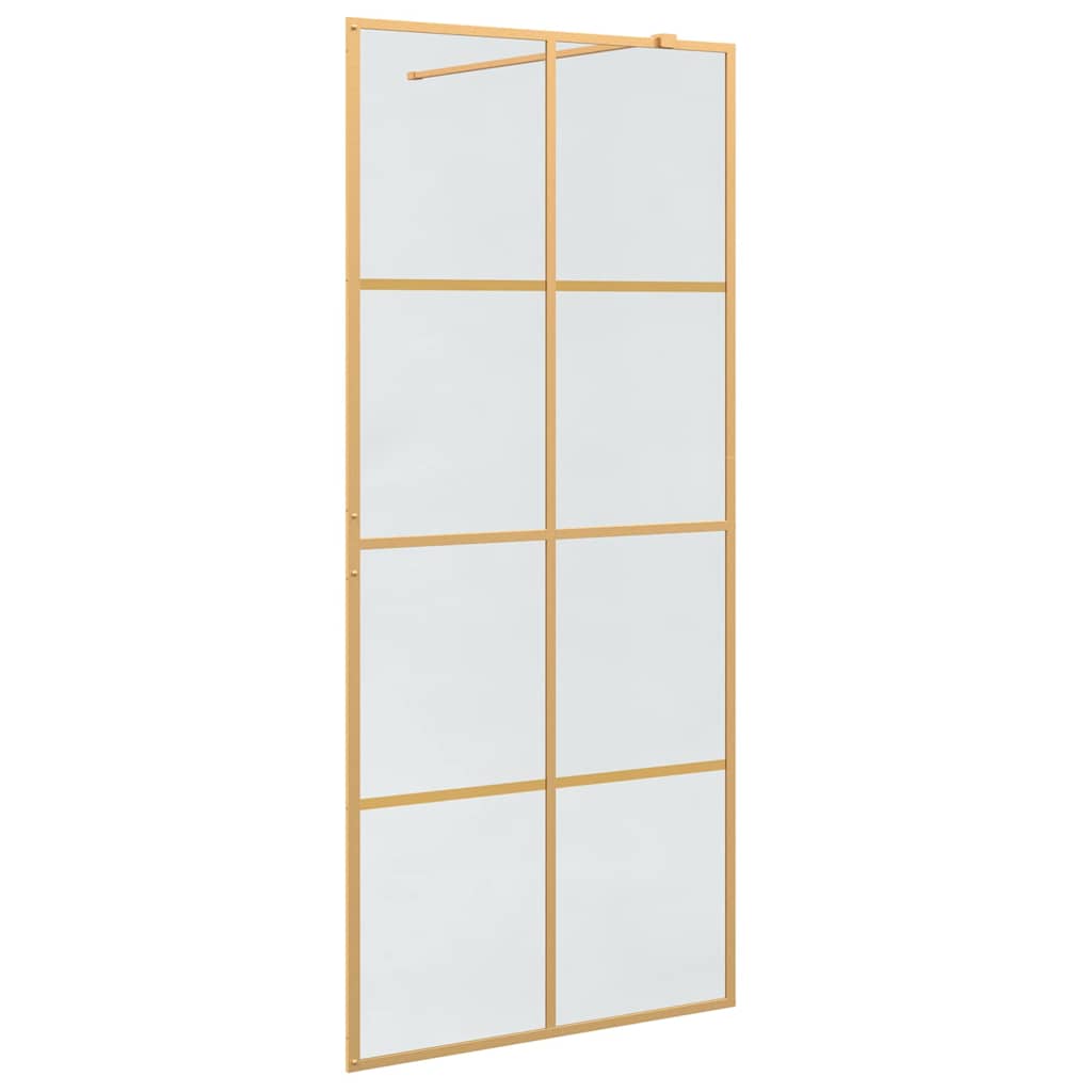 vidaXL Ściana prysznicowa typu walk-in złoty 90 x 195 cm
