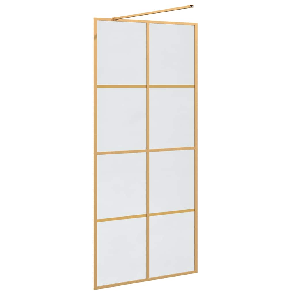 vidaXL Ściana prysznicowa typu walk-in złoty 90 x 195 cm