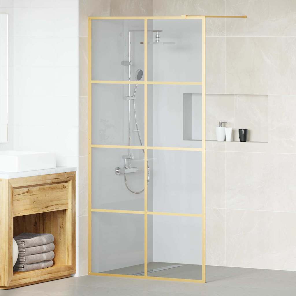vidaXL Ściana prysznicowa typu walk-in złoty 100 x 195 cm
