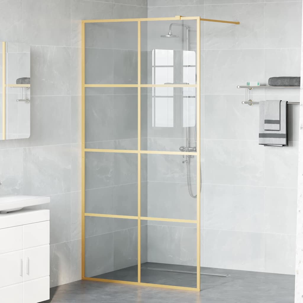 vidaXL Ściana prysznicowa typu walk-in złoty 100 x 195 cm