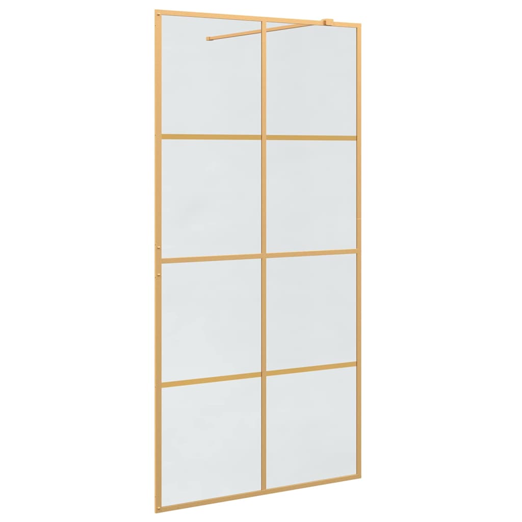 vidaXL Ściana prysznicowa typu walk-in złoty 100 x 195 cm
