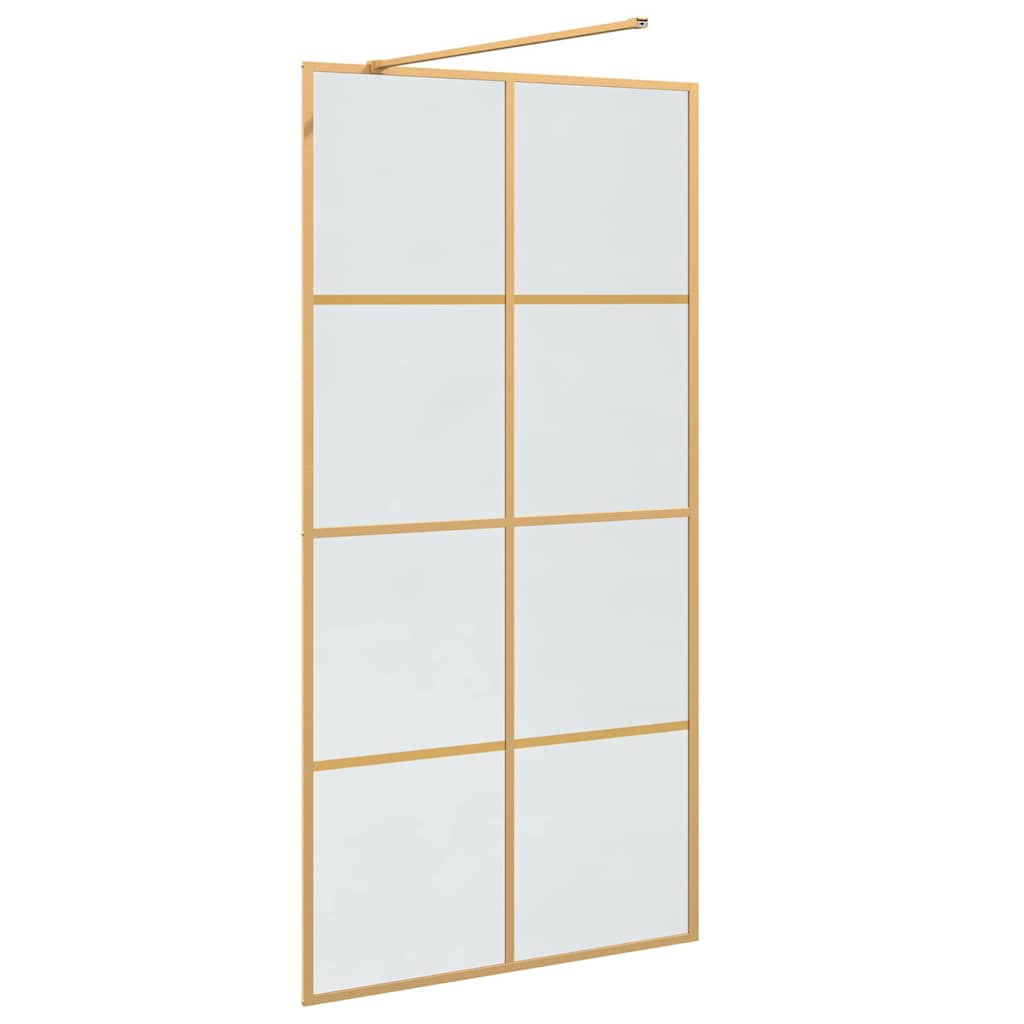 vidaXL Ściana prysznicowa typu walk-in złoty 100 x 195 cm