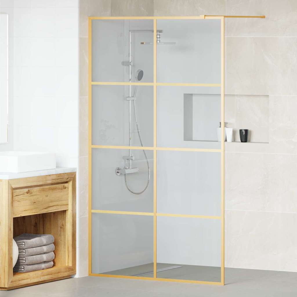 vidaXL Ściana prysznicowa typu walk-in złoty 115 x 195 cm
