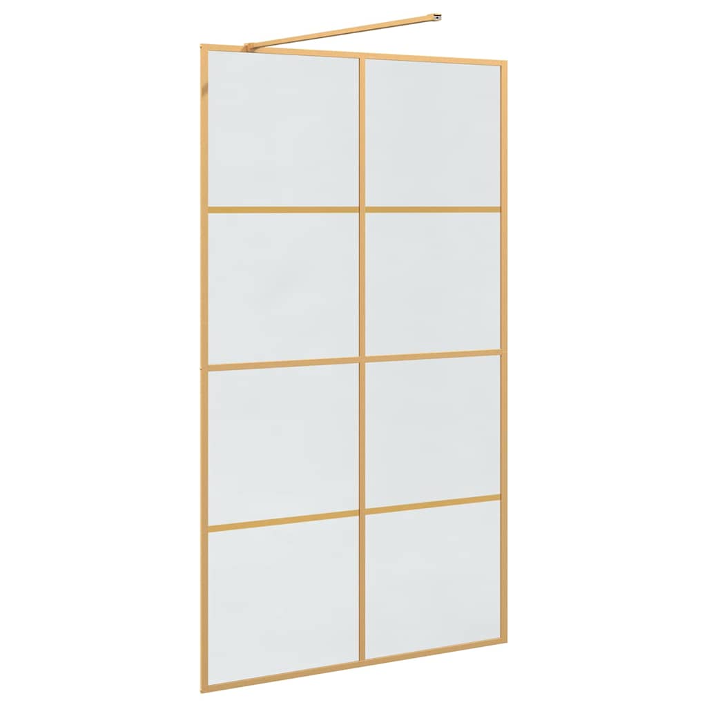 vidaXL Ściana prysznicowa typu walk-in złoty 115 x 195 cm