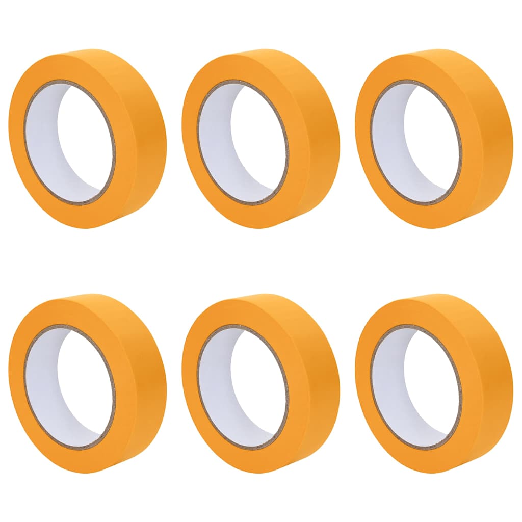 vidaXL Taśmy Maska Malarska 6 pcs Żółty 25mm x 50m Papier