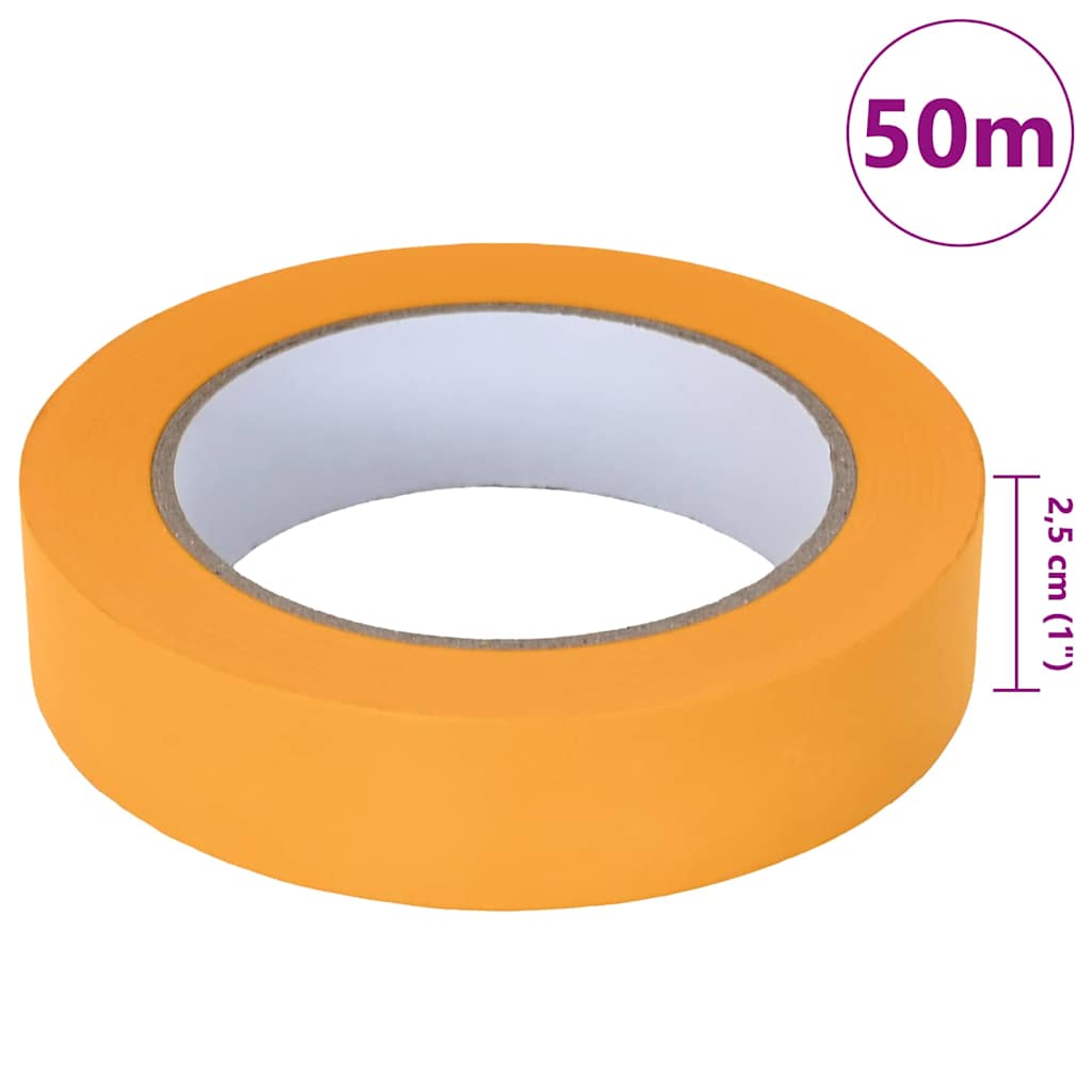 vidaXL Taśmy Maska Malarska 6 pcs Żółty 25mm x 50m Papier