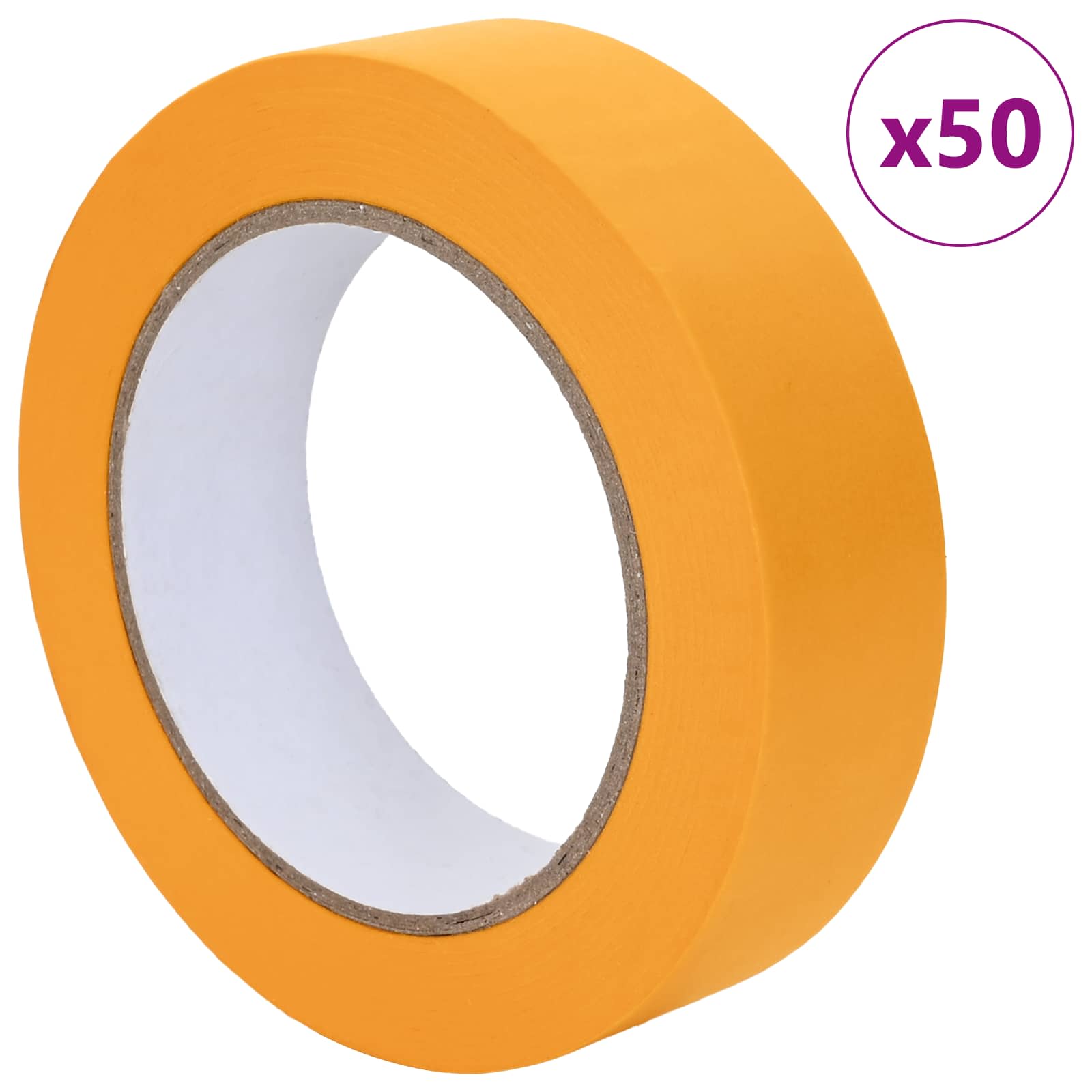 vidaXL Taśmy Maska Malarska 50 pcs Żółty 25mm x 50m Papier