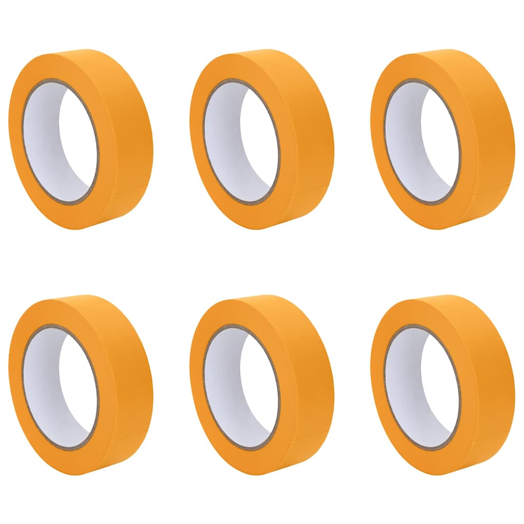 vidaXL Taśmy Maska Malarska 6 pcs Żółty 30mm x 50m Papier