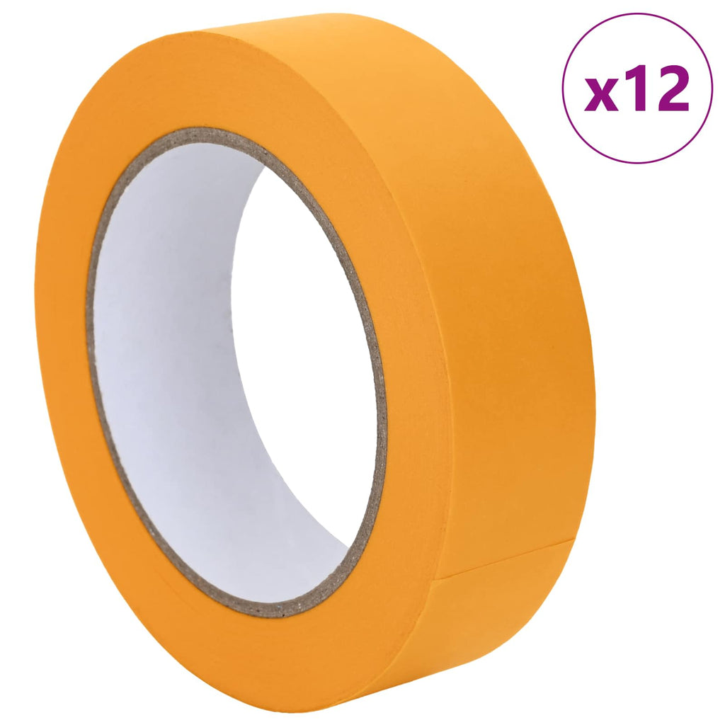 vidaXL Taśmy Maska Malarska 12 pcs Żółty 30mm x 50m Papier