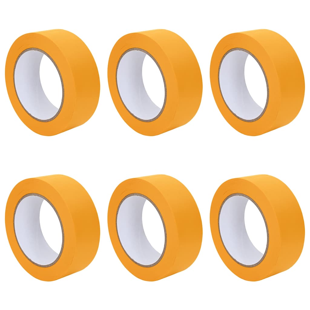 vidaXL Taśmy Maska Malarska 6 pcs Żółty 38mm x 50m Papier