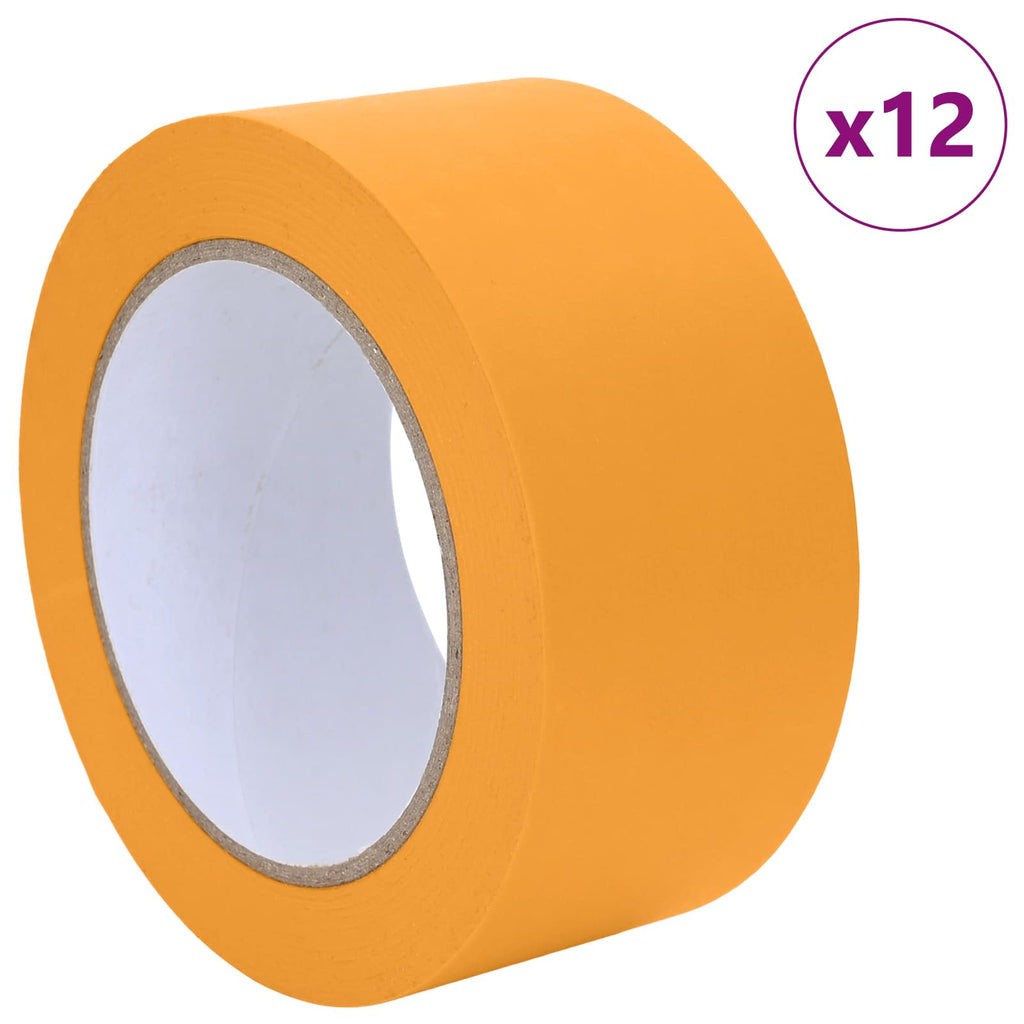 vidaXL Taśmy Maska Malarska 12 pcs Żółty 50mm x 50m Papier