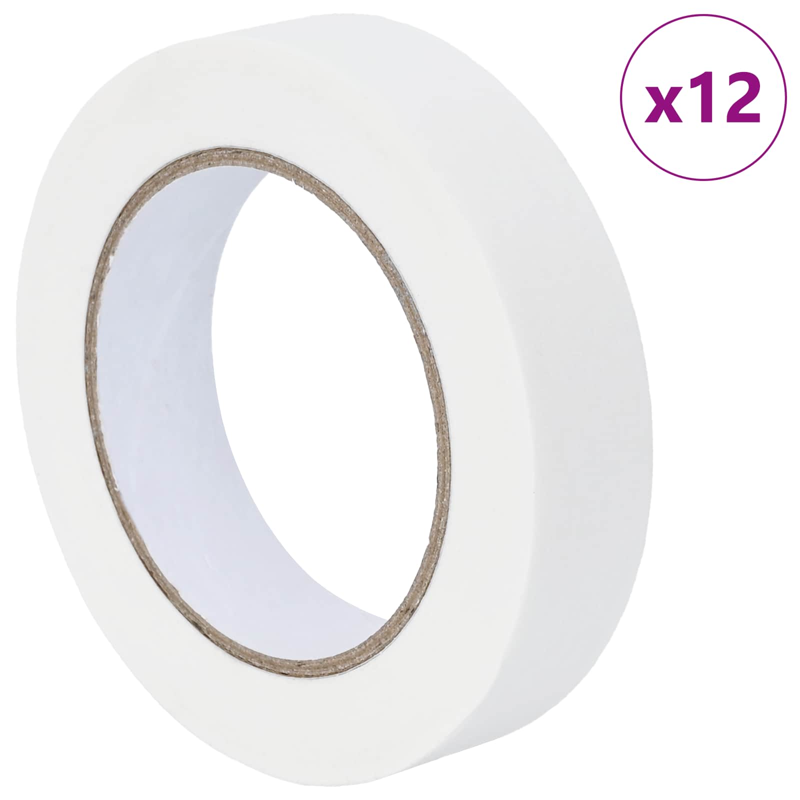 vidaXL Taśmy Maska Malarska 12 pcs Biały 25mm x 50m Papier