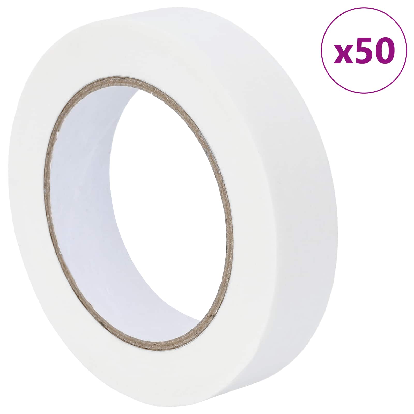 vidaXL Taśmy Maska Malarska 50 pcs Biały 25mm x 50m Papier