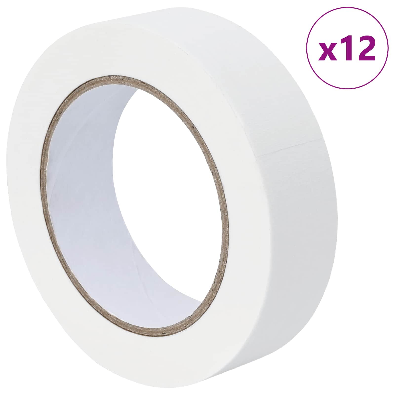vidaXL Taśmy Maska Malarska 12 pcs Biały 30mm x 50m Papier