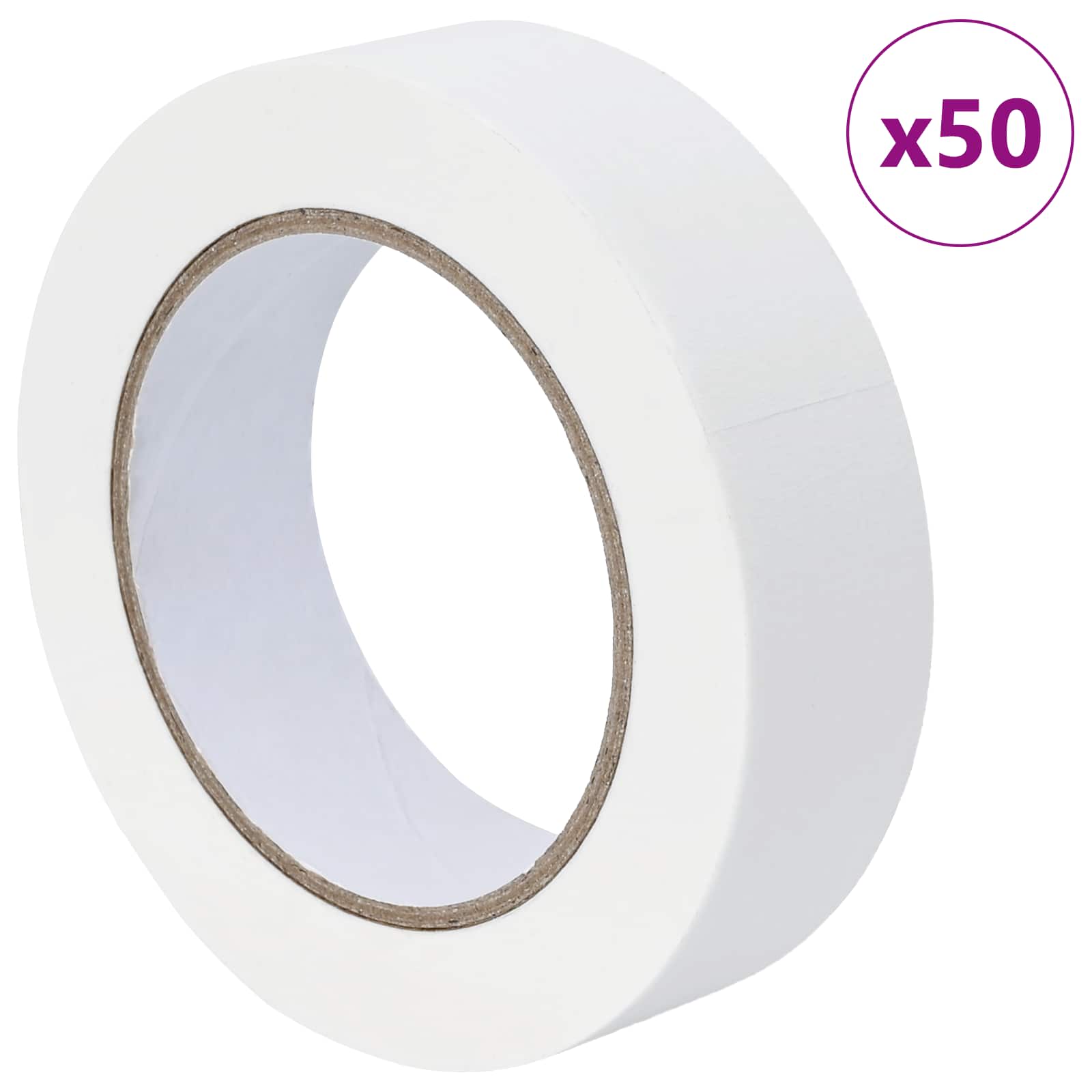 vidaXL Taśmy Maska Malarska 50 pcs Biały 30mm x 50m Papier