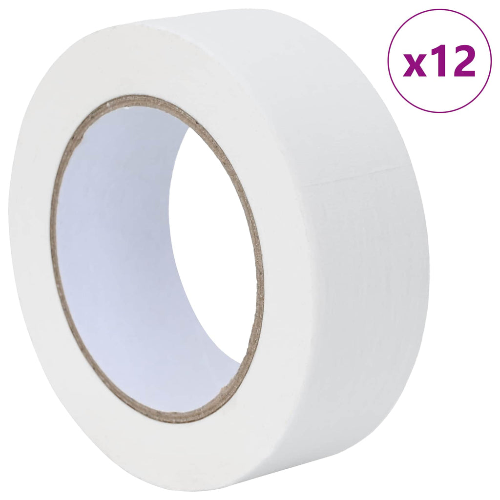 vidaXL Taśmy Maska Malarska 12 pcs Biały 38mm x 50m Papier