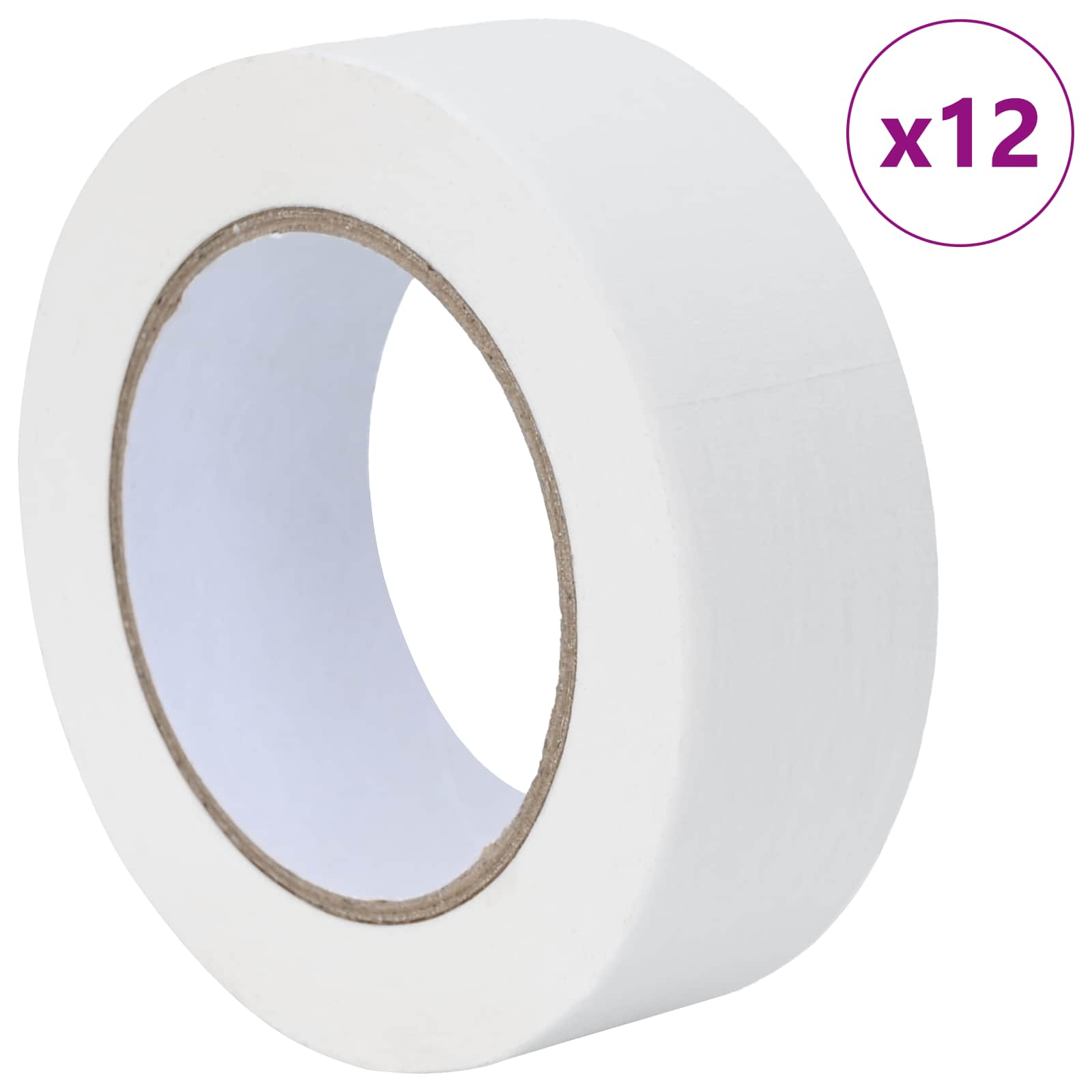 vidaXL Taśmy Maska Malarska 12 pcs Biały 38mm x 50m Papier