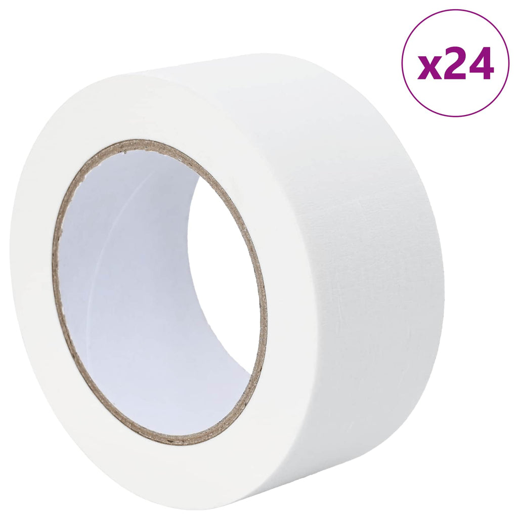 vidaXL Taśmy Maska Malarska 24 pcs Biały 50mm x 50m Papier