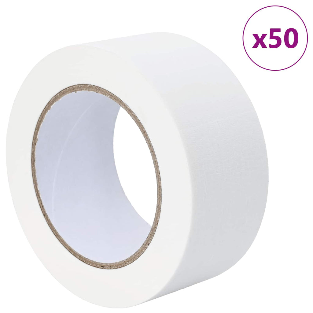 vidaXL Taśmy Maska Malarska 50 pcs Biały 50mm x 50m Papier