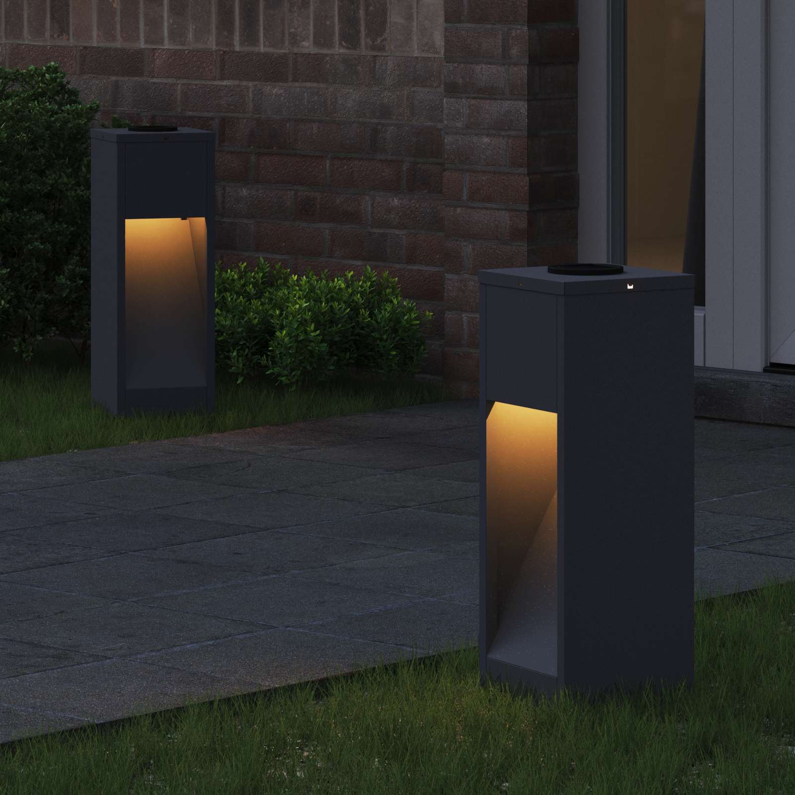 vidaXL Solarna Lampa LED na Ścieżkę 2 pcs Antracyt