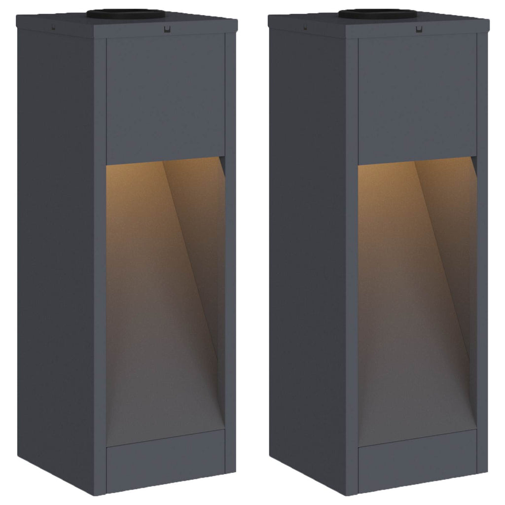 vidaXL Solarna Lampa LED na Ścieżkę 2 pcs Antracyt