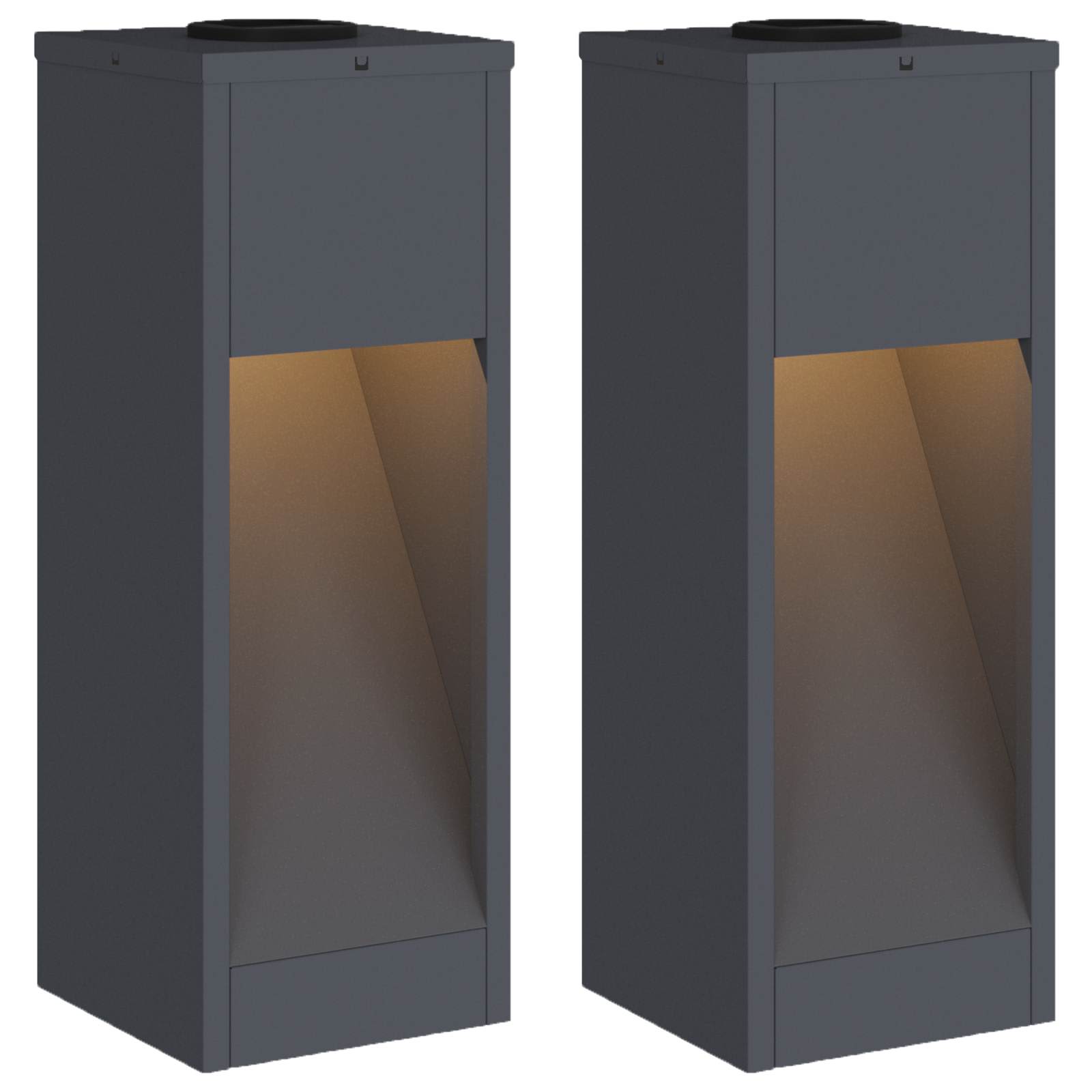 vidaXL Solarna Lampa LED na Ścieżkę 2 pcs Antracyt