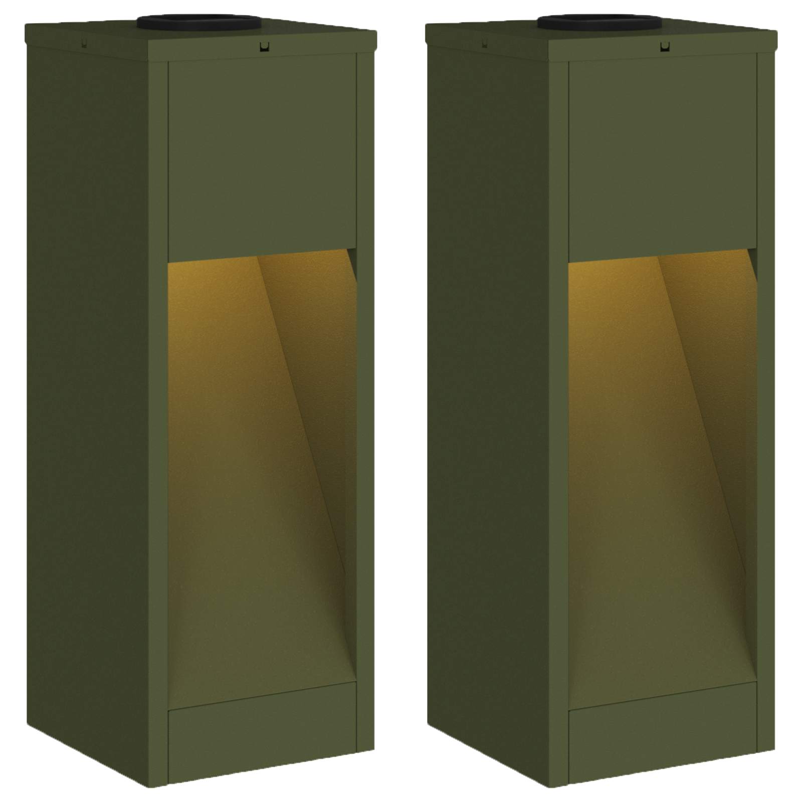 vidaXL Solarna Lampa LED na Ścieżkę 2 pcs Zielony oliwkowy