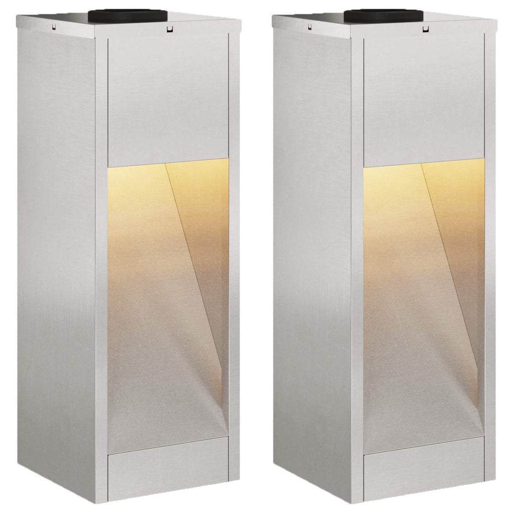 vidaXL Solarna Lampa LED na Ścieżkę 2 pcs Srebrny Stal nierdzewna
