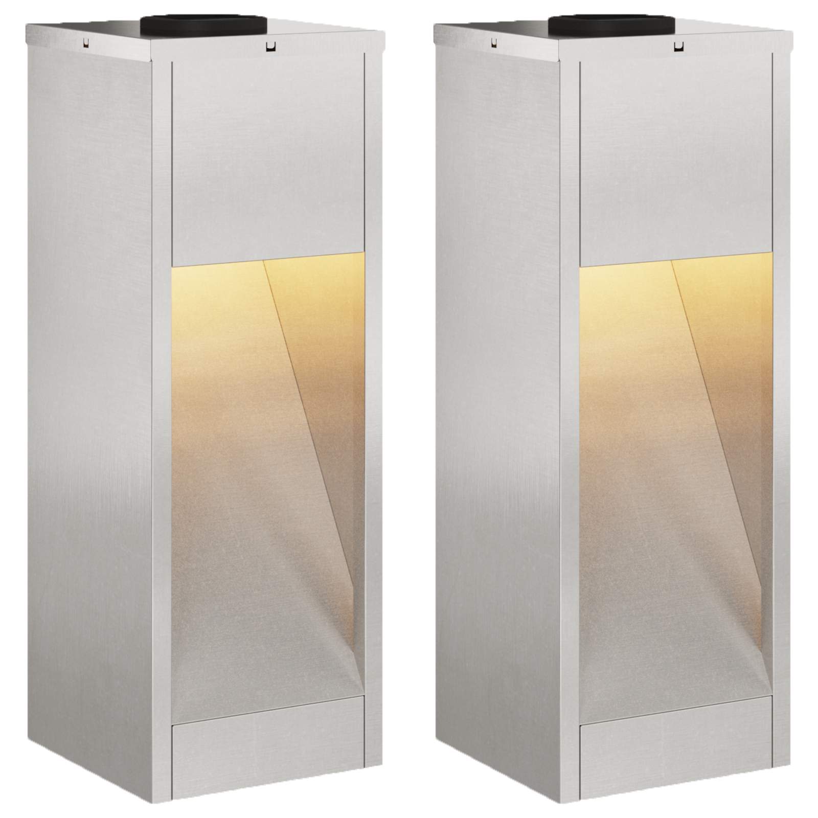 vidaXL Solarna Lampa LED na Ścieżkę 2 pcs Srebrny Stal nierdzewna