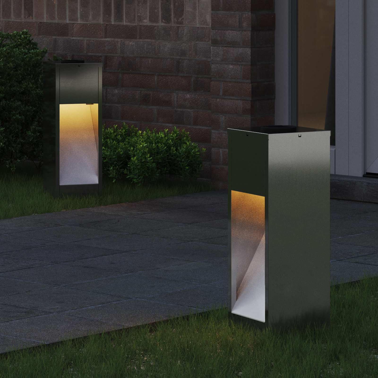 vidaXL Solarna Lampa LED na Ścieżkę 2 pcs Srebrny Galwanizowany