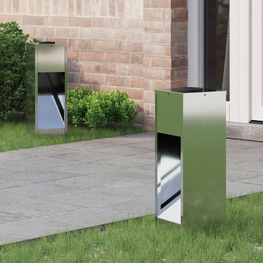 vidaXL Solarna Lampa LED na Ścieżkę 2 pcs Srebrny Galwanizowany