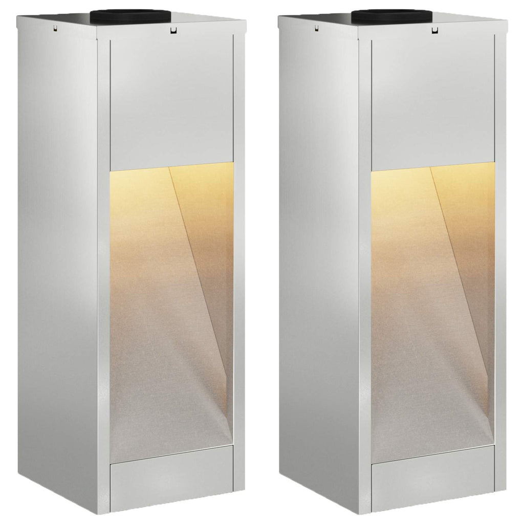 vidaXL Solarna Lampa LED na Ścieżkę 2 pcs Srebrny Galwanizowany