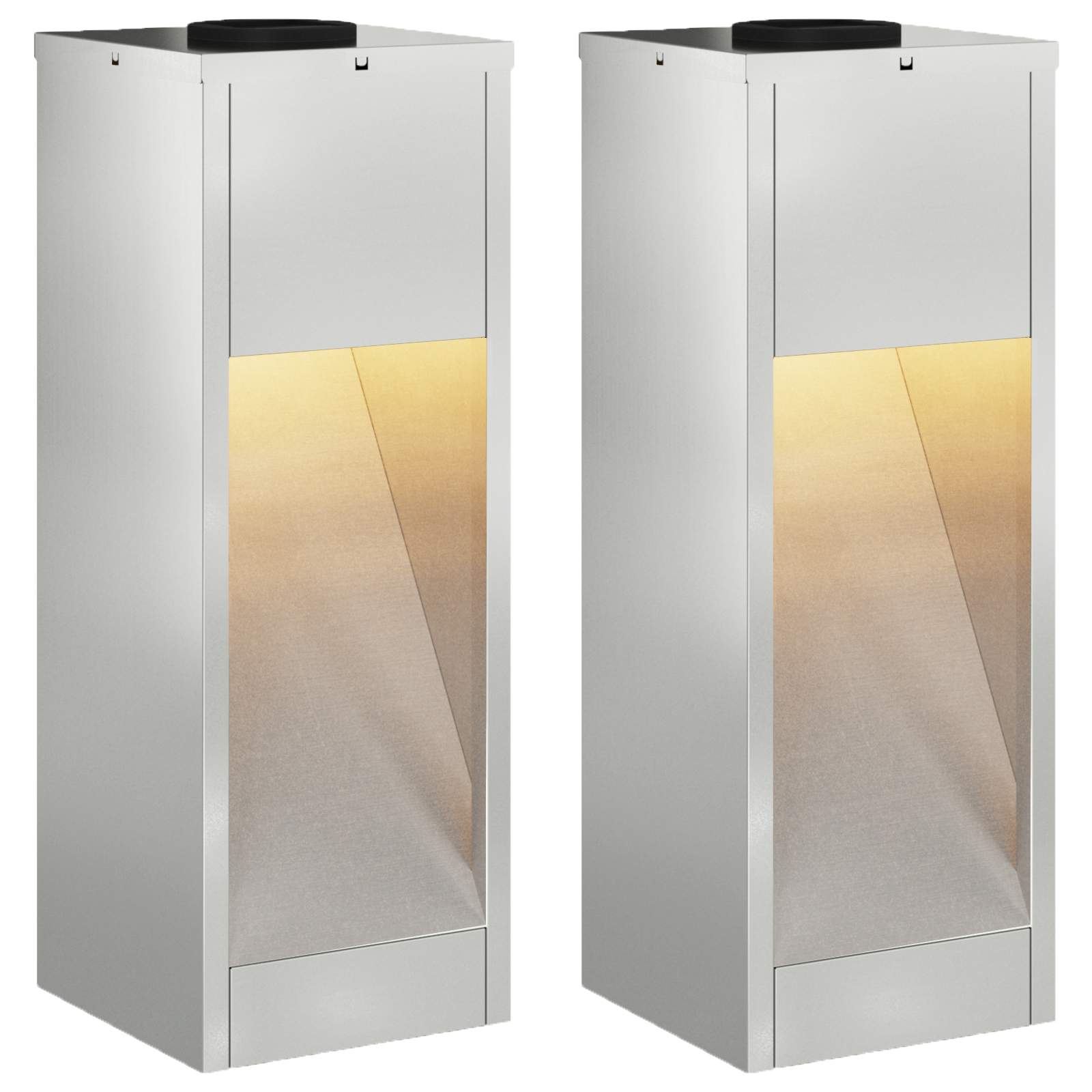 vidaXL Solarna Lampa LED na Ścieżkę 2 pcs Srebrny Galwanizowany