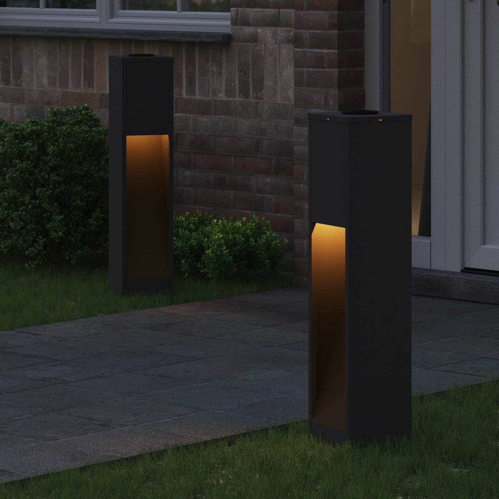 vidaXL Solarna Lampa LED na Ścieżkę 2 pcs Czarny