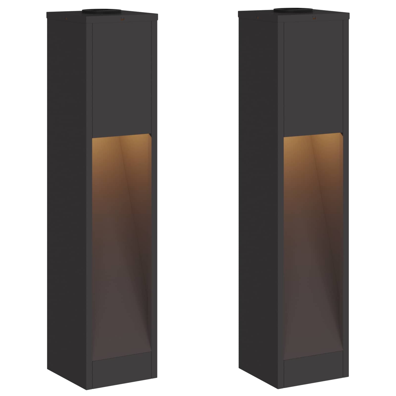 vidaXL Solarna Lampa LED na Ścieżkę 2 pcs Czarny