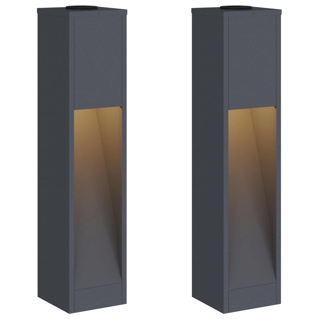vidaXL Solarna Lampa LED na Ścieżkę 2 pcs Antracyt