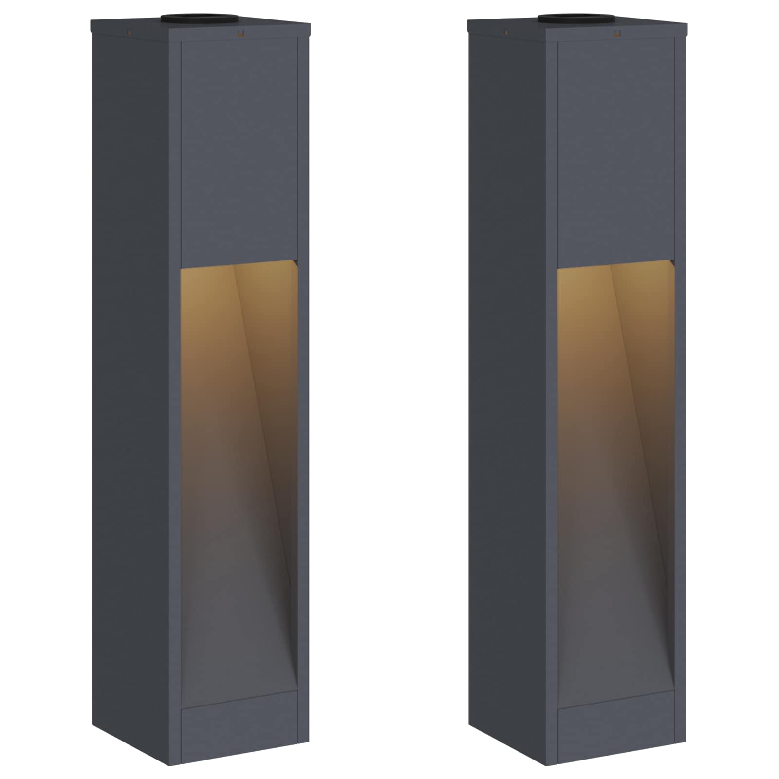 vidaXL Solarna Lampa LED na Ścieżkę 2 pcs Antracyt